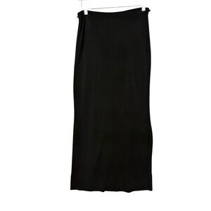 GAP Skirt Womens‎ Small Black Ribbed Maxi Rayon Stretch Blend Pencil Minimal NWT
